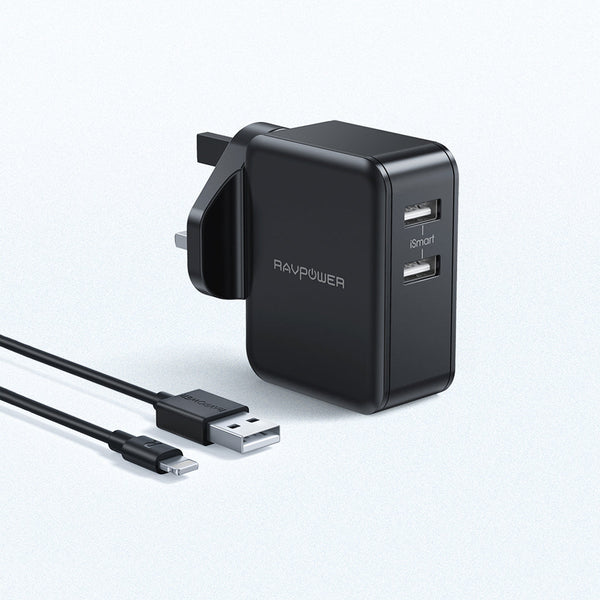 RAVPower RP-PC119 RAVPower Prime 24W Dual USB UK Plug Wall Charger