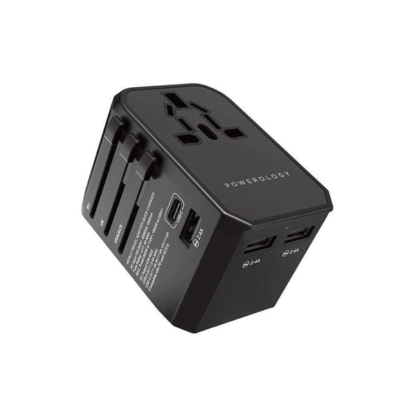 Powerology PD 45W Fast Charge + 2A USB Dual Output Universal Travel Adapter