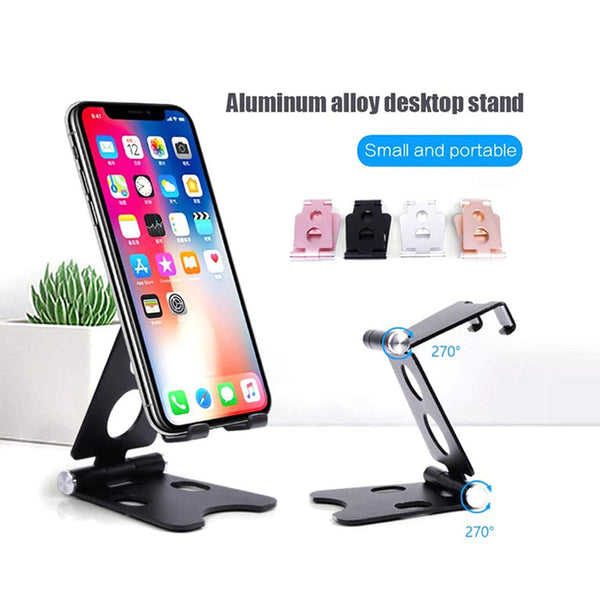 Dual Adjustable Aluminum Stand for Mobile Phone Tablet 270° Rotation Foldable