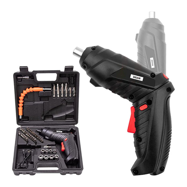 45 in 1 Rechargeable Cordless Screwdriver with 90 Degree Rotatable Rubber Handle