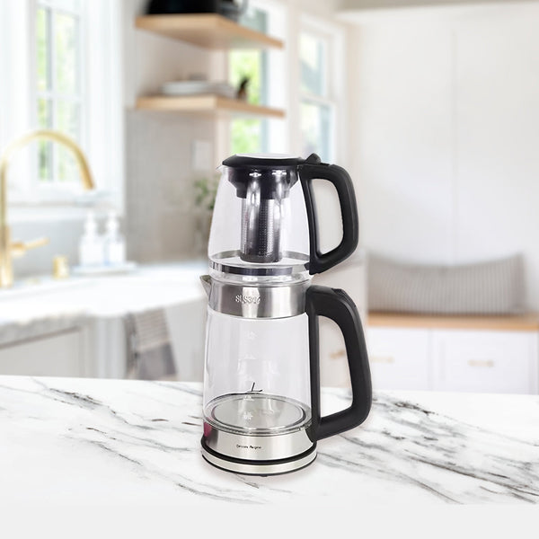 2000W Stainless Steel Double Electric Kettle (1.8L Tea Pot + 2.8L Kettle)