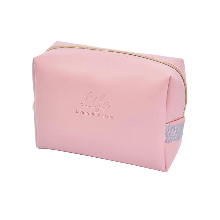 Zipper Cosmetic Makeup Bag Portable Brush Pouch Women PU Leather Travel Daily Use Storage Toiletry Organiser