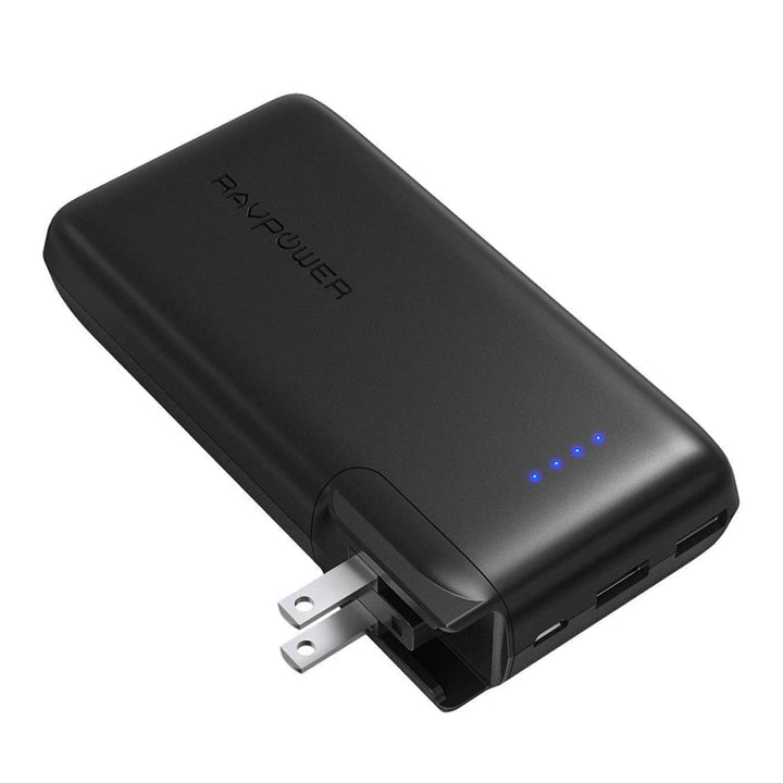 RAVPower RP-PB066 AC 10000mAh Power Bank with EU&UK Adapter (Built-in US Plug) 