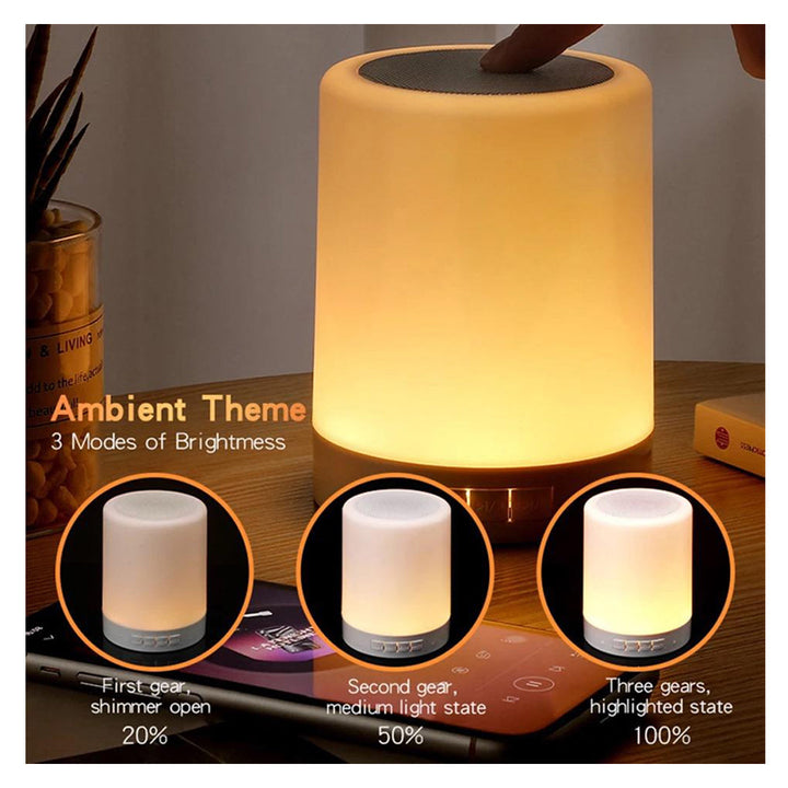 Portable Wireless Bluetooth Speaker Mini Player Touch Pat Light Colorful LED Night Light