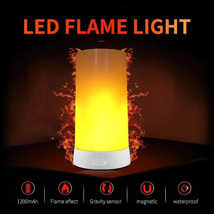 Portable Rechargeable LED Flame Light Lamp with Remote Control