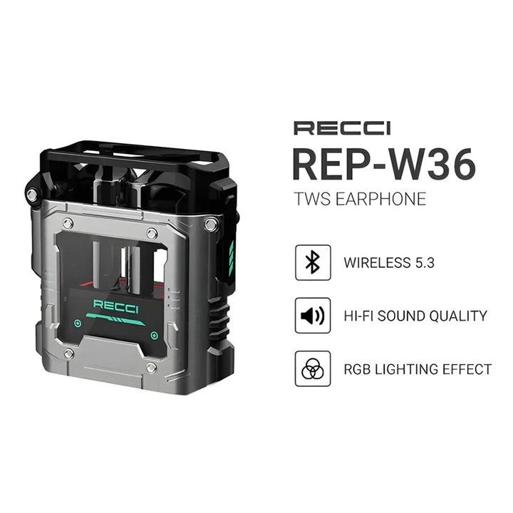 RECCI Wondering Planet Wireless Headphone REP-W36 Equipped with RGB Lighting and Type-C Charging Port 