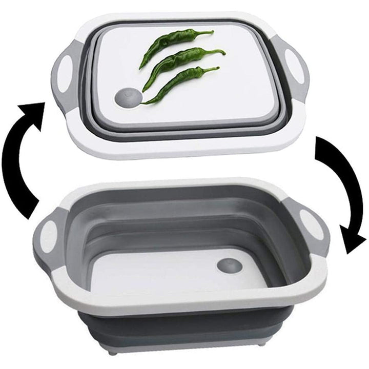 Multifunction Folding Cutting Board Plastic Storage Basket