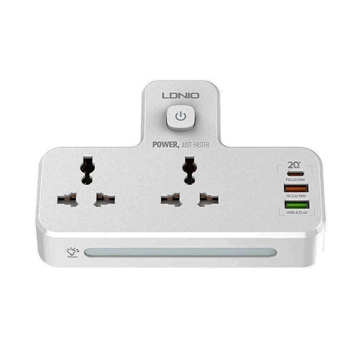 LDNIO 6 IN 1 POWER SOCKET(NIGHT LAMP,PD+QC 3.0 + 2.4 AMP FAST CHARGER)