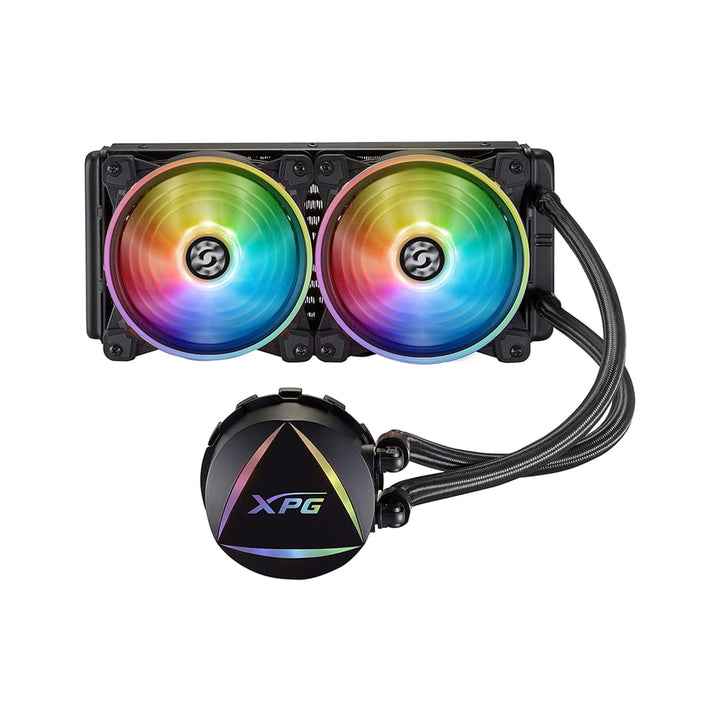 XPG EPS LEVANTE 240 Addressable RGB CPU Liquid Cooler, 240mm Radiator, Dual 120mm ARGB Lighting Fans