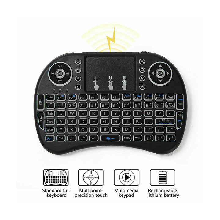 Mini Wireless Touch Pad RF500 with RGB Color Back-light Keyboard And Mouse