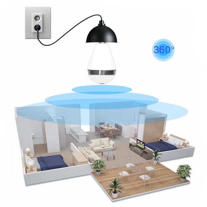 Wifi Panoramic 360 degree 2MP Wireless Light Bulb Fisheye Camera 3D VR Security Lamp WIFI IP Camera