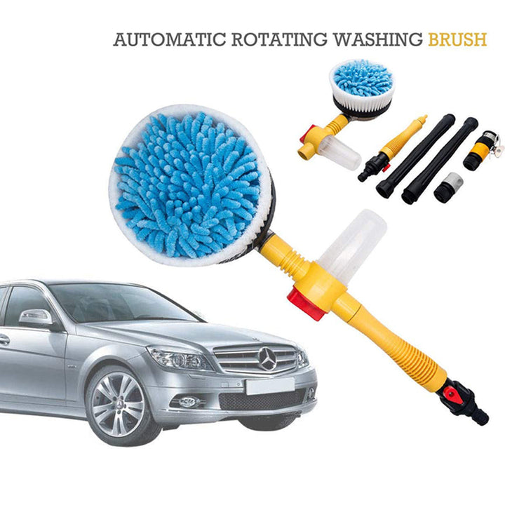 Automatic Rotating Pressure Mist Sponge Cleaner Brush Non-slip Handle with Soap Tank