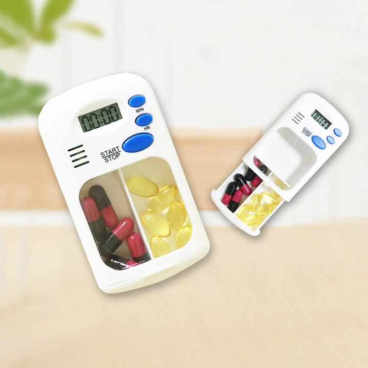 Automatic Pill Reminder Box Small Portable Efficient Setting Dispenser with LED Display 