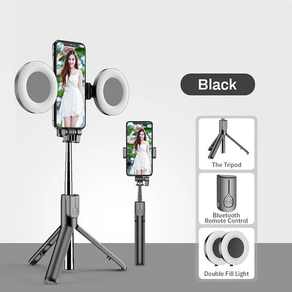 4 In 1 Dual Led Ring Light Selfie Stick