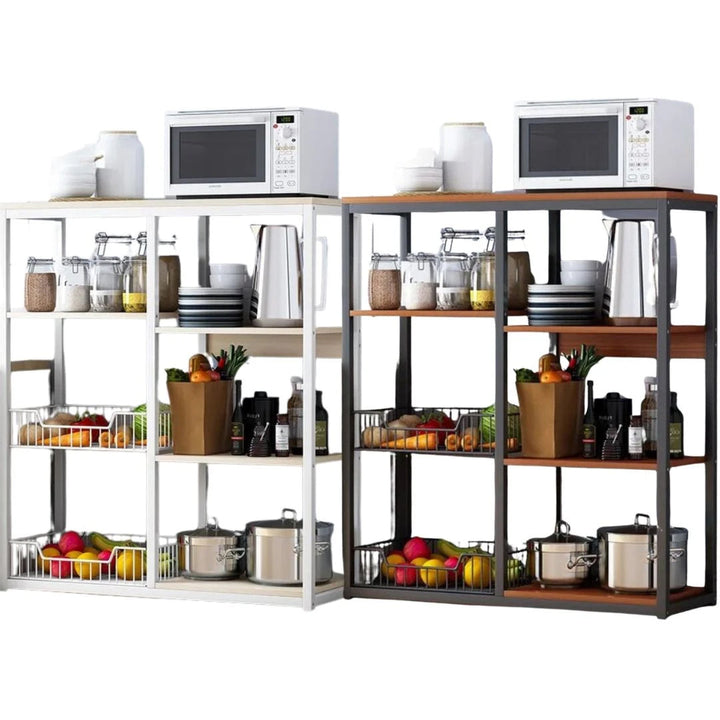 Kitchen Organizer Stand with Five Storage Shelves and Two Baskets