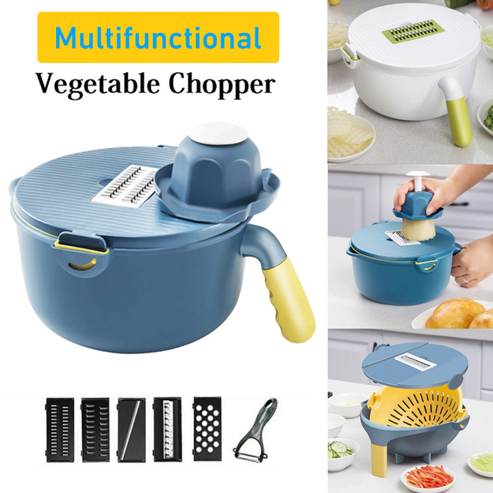 Multifunctional Rotate Vegetable Cutter With Drain Basket