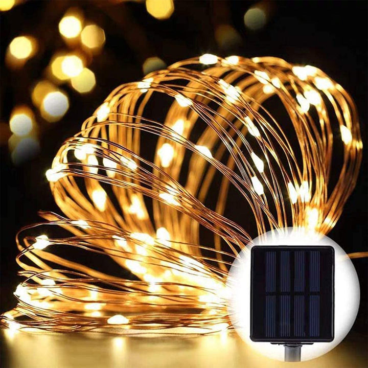 13M LED Solar String Lights Waterproof Copper Wire Decoration Lights