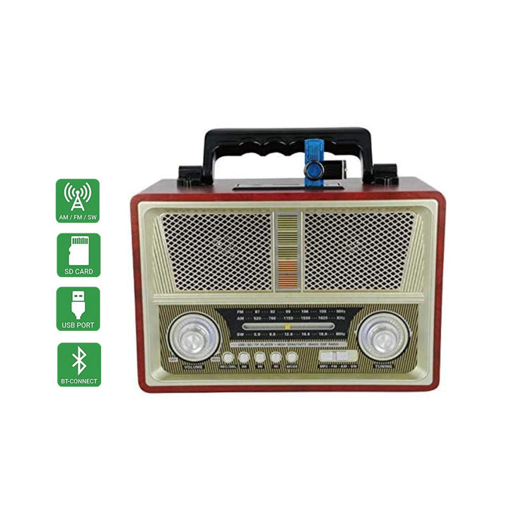 KEMAI MD-1802 BT Classical Multimedia Antique Vintage Retro Bluetooth Portable Radio