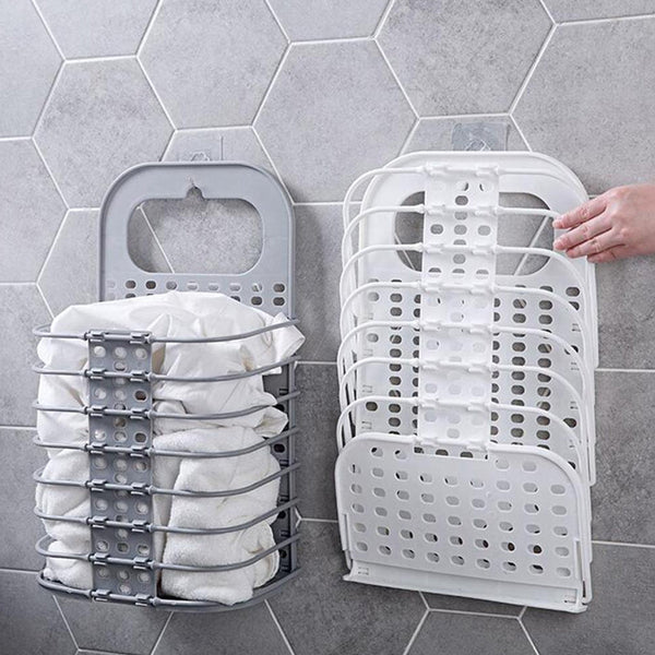 High-quality Plastic Multi-Purpose Wall-Mounted Folding Plastic Laundry Basket