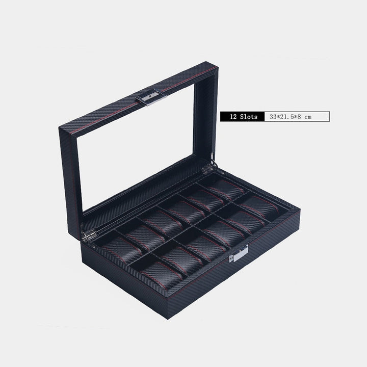 12 Slot Watch Organizer Watch Display Case Organizer With Glass Lid