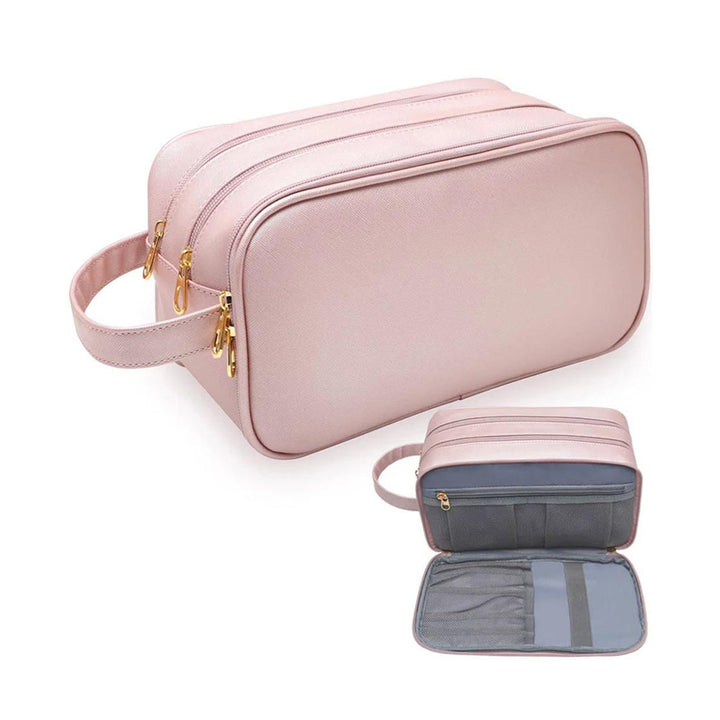 High-Quality Waterproof leather Cosmetic Organizer Makeup Bag  