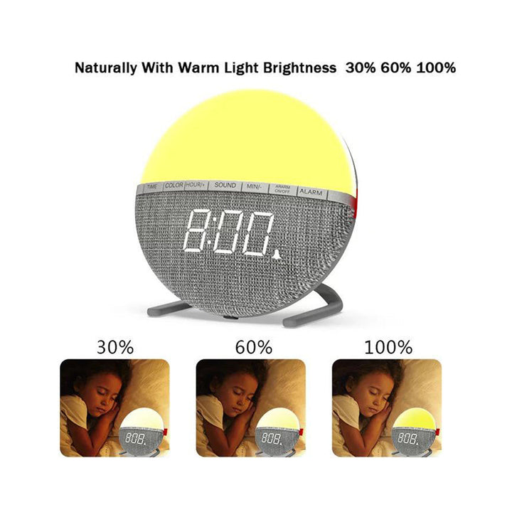 Color Changing LED Night Light Digital Alarm Clock for Bedroom and Living Room