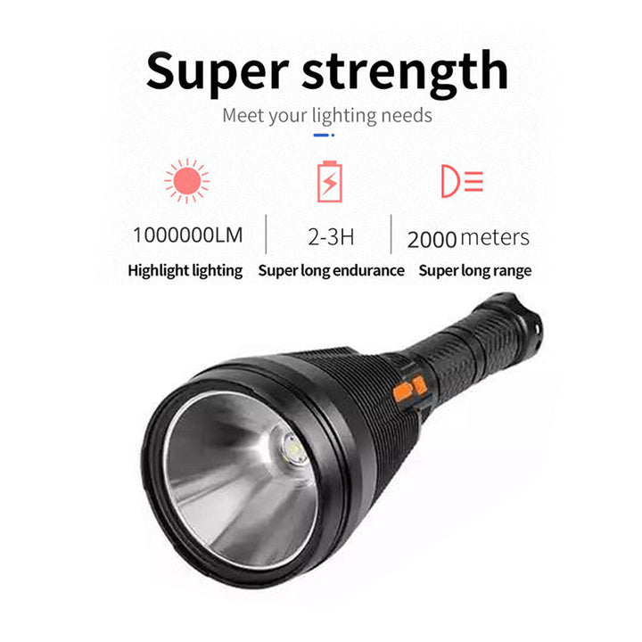 Large LED Flashlight with Tactical Flashlights Adjustable (5 Modes) Waterproof Rechargeable Type-C