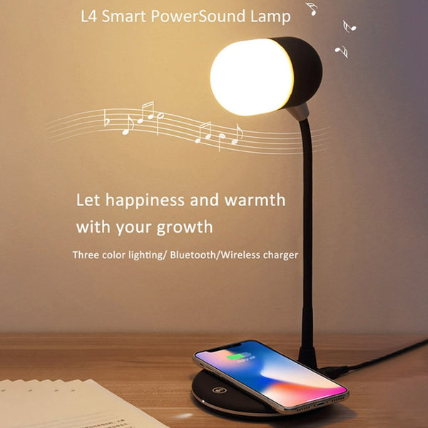 360 Degree Rotatable Wireless Charger and LED Light Bulb with Bluetooth Speaker