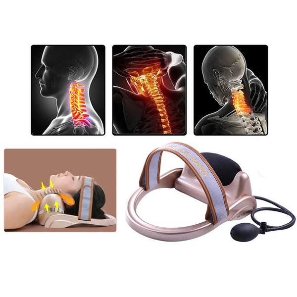 Neck Traction Filled Air Cervical Tractor Portable Posture Pump Relaxing Vertebra Massager