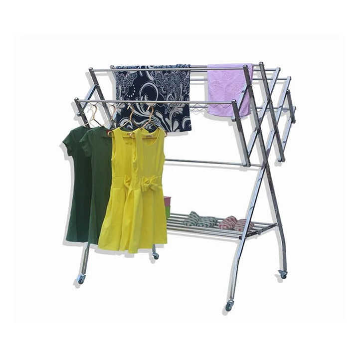 Foldable Mobile Clothes Drying Rack