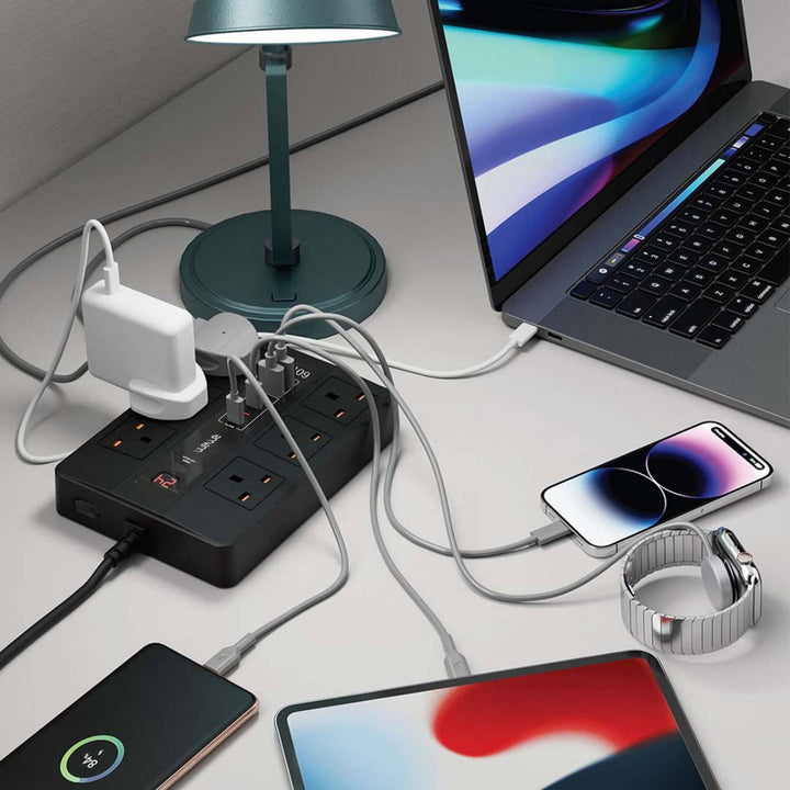 WEWE - SC001 Universal Outlet Fast Charging Power Strip with 6 Power Sockets