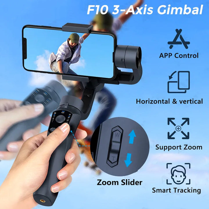 F10 3-Axis Handheld Gimbal Smartphone Stabilizer Cellphone Selfie Stick