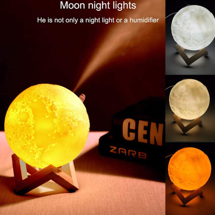 880Ml Air Humidifier 3D Moon with LED Lighting Ultrasonic and a Distinctive Decoration 