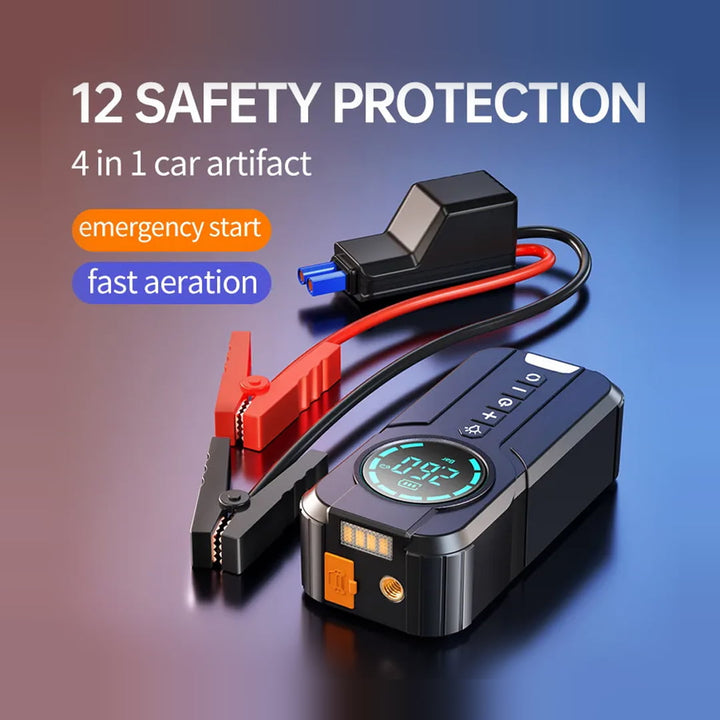 4 In 1 Car Jump Starter Air Pump Power Bank Lighting Portable Air Compressor Cars Battery Starters