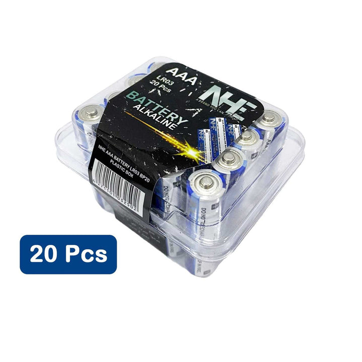 NHE (AAA Or AA) Alkaline Battery Plastic Box - 20 Pcs