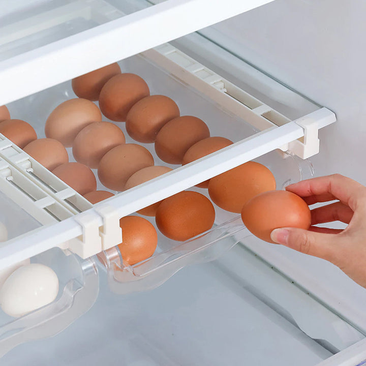 Adjustable Kitchen Egg Organizer Storage Rack Box Fridge Freezer Shelf Holder