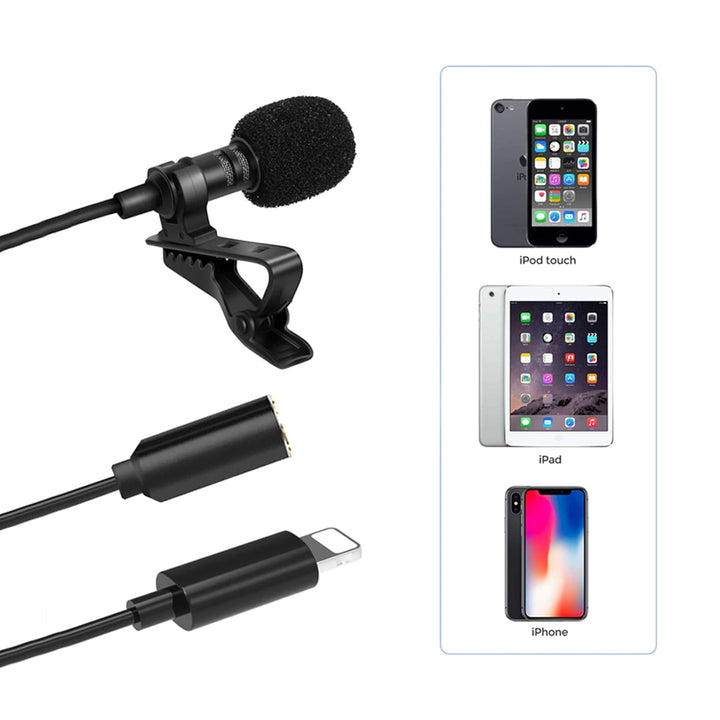 Marvers Lightning to 3.5mm Lavalier Microphone