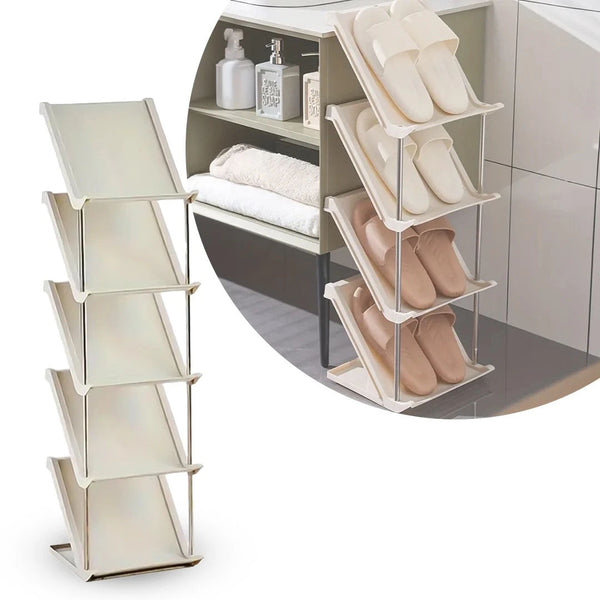 Shoe Organizer Rack with 5 Shelves in the Form of a Space-Saving Slope Waterproof and Anti-Slip