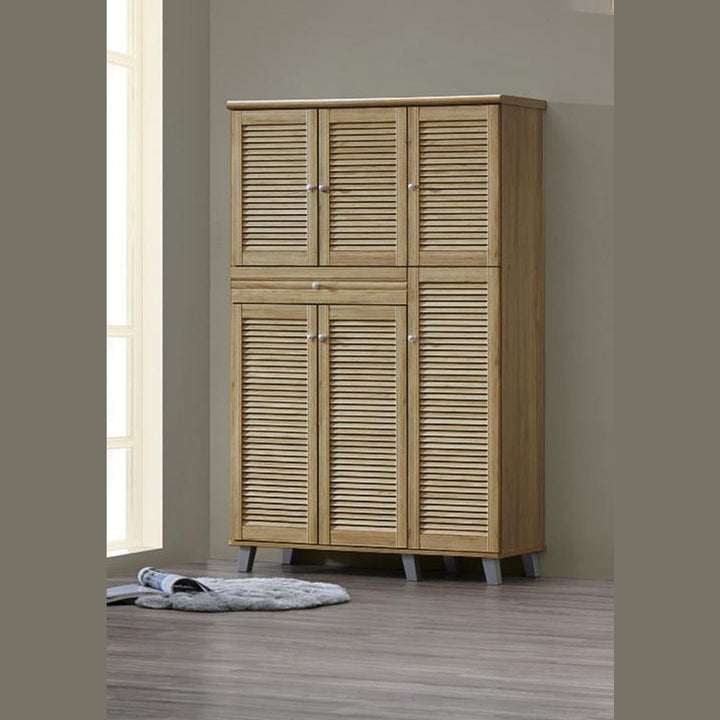 Large Shoe Cabinet 6 Doors and Drawer High-Quality Wood