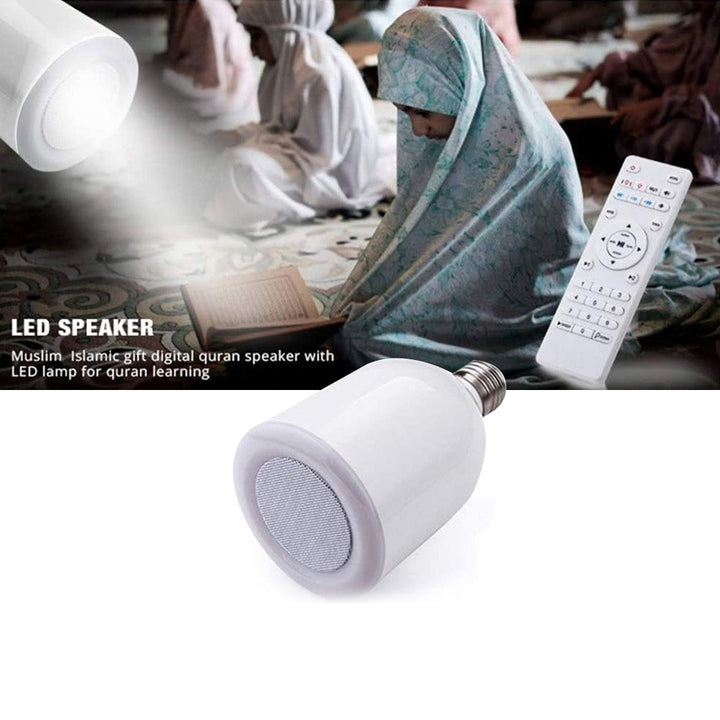 Quran Lamp Bulb Wireless Bluetooth Speaker Muslim Koran Reciter FM Radio MP3 Player Remote Control