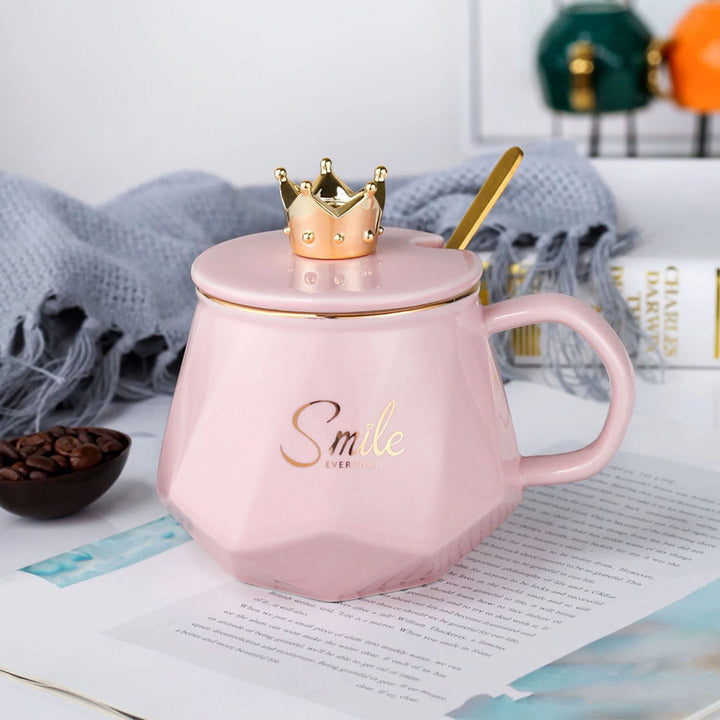 Creative Crown Ceramic mug Cute Coffee Mug Milk Cup lids Coffee tea Cup 400ml