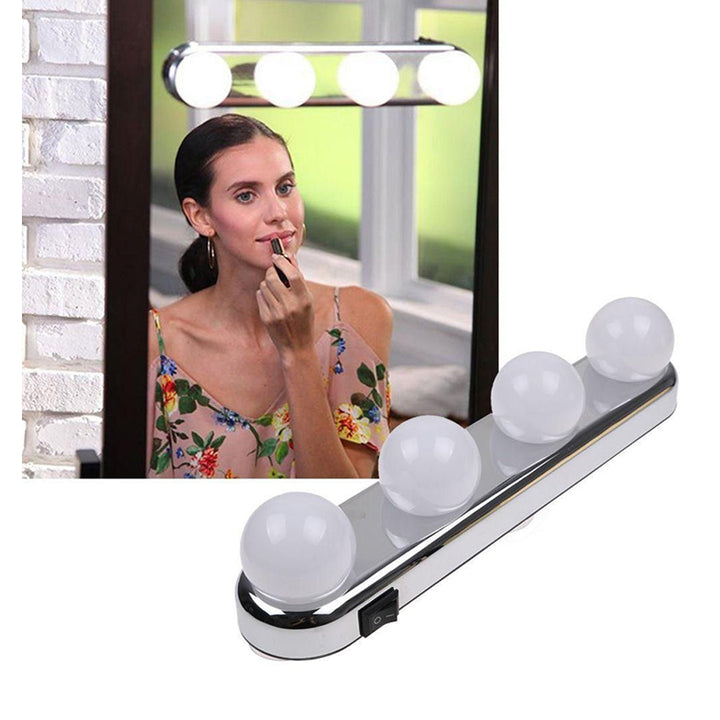 Studio Glow Makeup Amazing Lights Vanity Four LED Bulb Lamp Portable Mirror Light