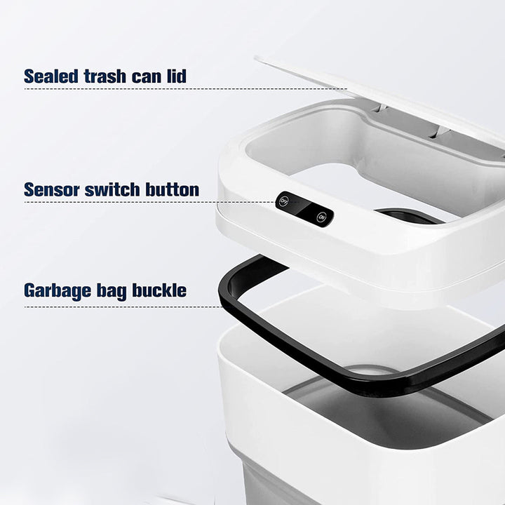 Touchless Automatic Motion Sensor Rectangular Trash Can with Lid