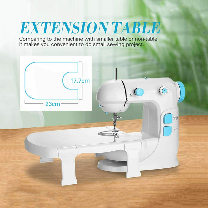 Mini Sewing Machine for Beginners, with Extension Table, Foot Pedal, 2-Speed Double Thread