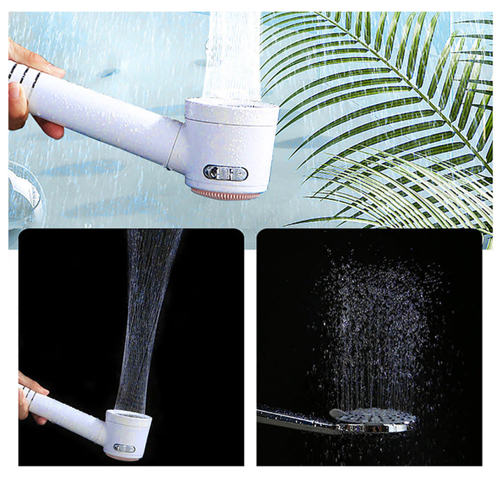 Portable 2-in-1 high-pressure water-saving shower head with 3 water spray modes