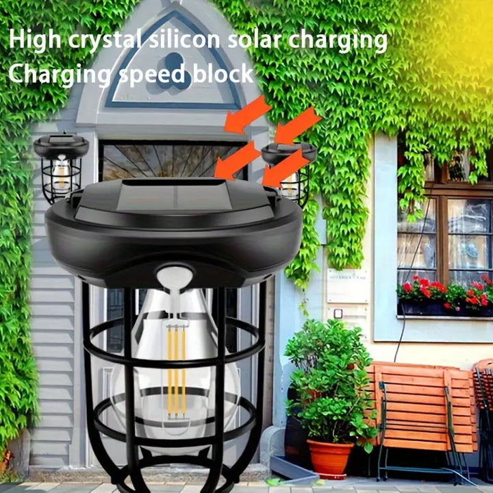 Waterproof Solar Powered Light Lamp with Handle with 3 Lighting Modes and Motion Sensor