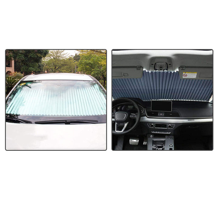 Universal Retractable Car Sun Shade for Windshield Large Sun Visor Protector Blocks 99% UV Rays