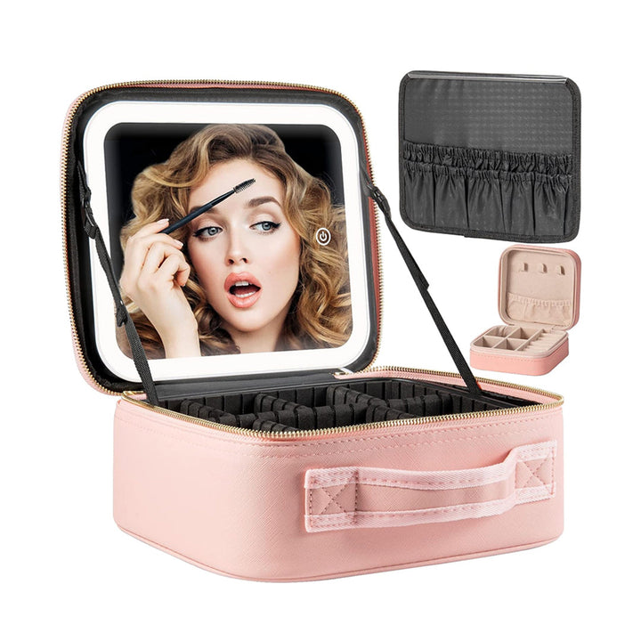 Makeup Travel Case with Mirror LED Light