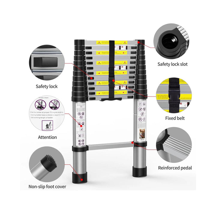 Telescoping Ladder Heavy Duty Aluminum Extendable Ladder