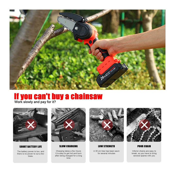 850W Cordless Portable Electric Saw with Comfortable Handle and 2000mAh Rechargeable Battery